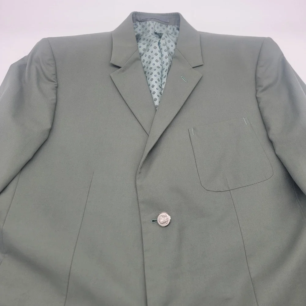 Gucci Men's Cotton Green Blazer Suit Jacket  Made in Italy Size 40 U.S. / L  New